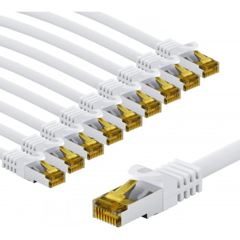 Goobay 69451 καλώδιο δικτύου RJ45 CAT 6A S/FTP (PiMF) με καλώδιο CAT 7, 5 m, λευκό (10 τεμ.)
