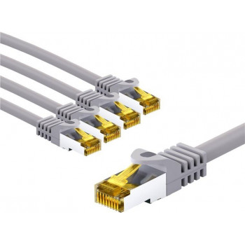Goobay 69469 καλώδιο δικτύου S/FTP (PiMF) με καλώδιο CAT 7, 3 m, γκρι (5 τεμ.)