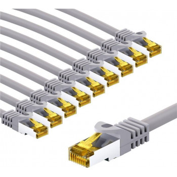 Goobay 69517 καλώδιο δικτύου RJ45 CAT 6A S/FTP (PiMF) με καλώδιο CAT 7, 3 m, γκρι (10 τεμ.)