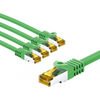 Goobay 69754 καλώδιο σύνδεσης RJ45 CAT 6A S/FTP (PiMF), 500 MHz, με καλώδιο CAT 7, 3 m, πράσινο (5 τεμ.)