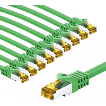 Goobay 69759 καλώδιο σύνδεσης RJ45 CAT 6A S/FTP (PiMF), 500 MHz, με καλώδιο CAT 7, 5 m, πράσινο (10 τεμ.)