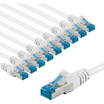 Goobay καλώδιο σύνδεσης δικτύου CAT 6A, S/FTP (PiMF), 2 m, λευκό, 10 τεμ.