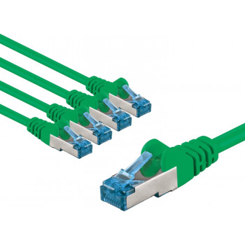 Goobay καλώδιο σύνδεσης δικτύου CAT 6A, S/FTP (PiMF), 2 m, πράσινο, 5 τεμ.
