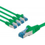 Goobay καλώδιο σύνδεσης δικτύου CAT 6A, S/FTP (PiMF), 3 m, πράσινο, αγωγός χαλκού (CU), 5 τεμ.