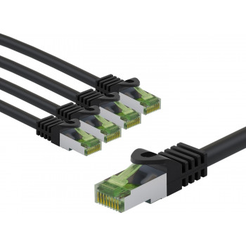 Goobay 69791 καλώδιο διασύνδεσης CAT 8.1, S/FTP (PiMF), πιστοποίηση GHMT, 2 m, μαύρο (5 τεμ.)