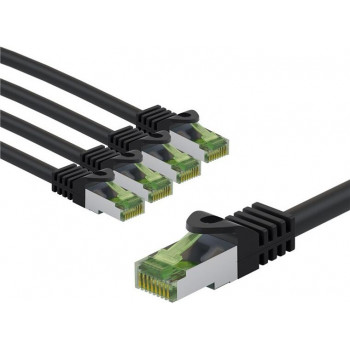 Goobay 69792 καλώδιο διασύνδεσης CAT 8.1, S/FTP (PiMF), πιστοποίηση GHMT, 3 m, μαύρο (5 τεμ.)