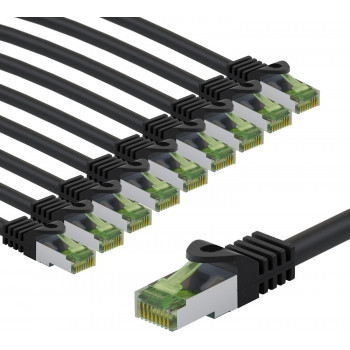 Goobay 69799 καλώδιο διασύνδεσης CAT 8.1, S/FTP (PiMF), πιστοποίηση GHMT, 5 m, μαύρο (10 τεμ.)