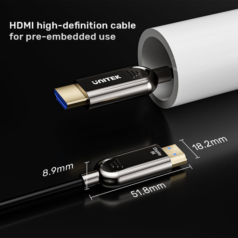 Unitek C11085GY01-50M οπτικό καλώδιο HDMI, 50 m, 8K @ 60 Hz