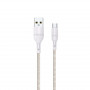 Καλώδιο WINX LINK Simple USB σε Micro USB, πλεκτό νάιλον, 1 m, λευκό