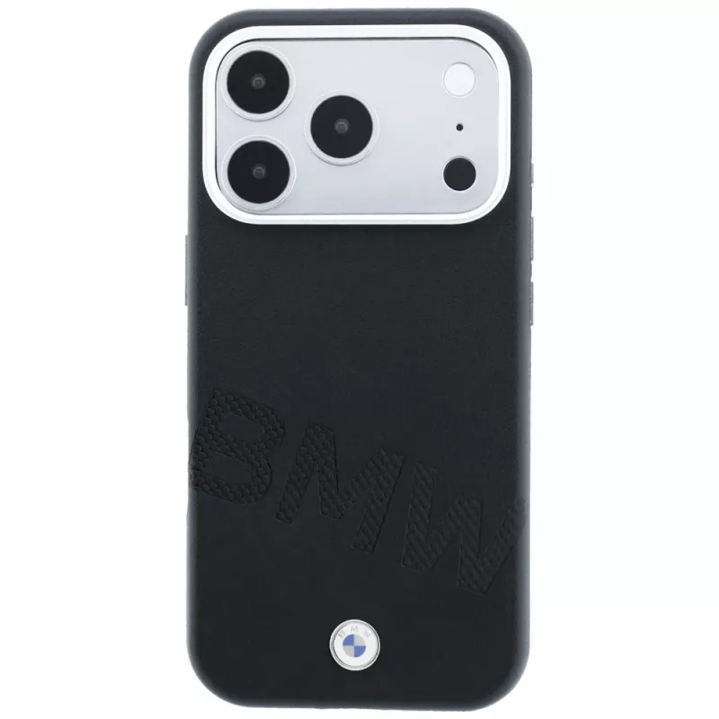 BMW Sign Inclined Deboss Letters MagSafe θήκη για iPhone 18 Pro Max / 17 Pro Max, μαύρη