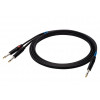 SSQ JSJM1 SS-1452 καλώδιο ήχου, στερεοφωνικό jack – 2x μονοφωνικό jack, 1 m, μαύρο
