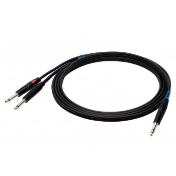SSQ JSJM1 SS-1452 καλώδιο ήχου, στερεοφωνικό jack – 2x μονοφωνικό jack, 1 m, μαύρο