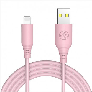 Tellur καλώδιο σιλικόνης USB σε Lightning, 3 A, 1 m, ροζ