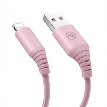 Tellur καλώδιο σιλικόνης USB σε Lightning, 3 A, 1 m, ροζ
