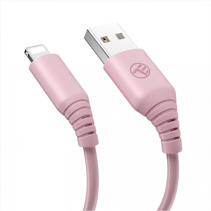 Tellur καλώδιο σιλικόνης USB σε Lightning, 3 A, 1 m, ροζ