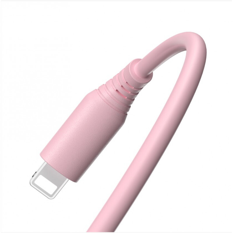 Tellur καλώδιο σιλικόνης USB σε Lightning, 3 A, 1 m, ροζ