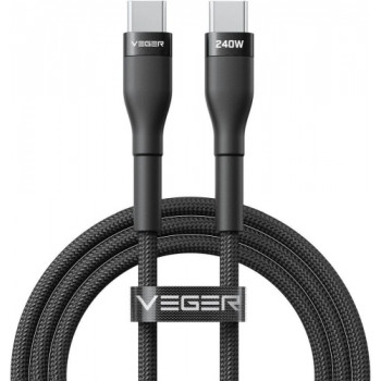Veger CC03 καλώδιο USB-C σε USB-C, PD 48 V 5 A 240 W, 1,5 μ., μαύρο