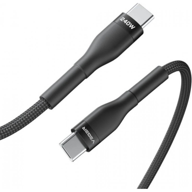 Veger CC03 καλώδιο USB-C σε USB-C, PD 48 V 5 A 240 W, 1,5 μ., μαύρο