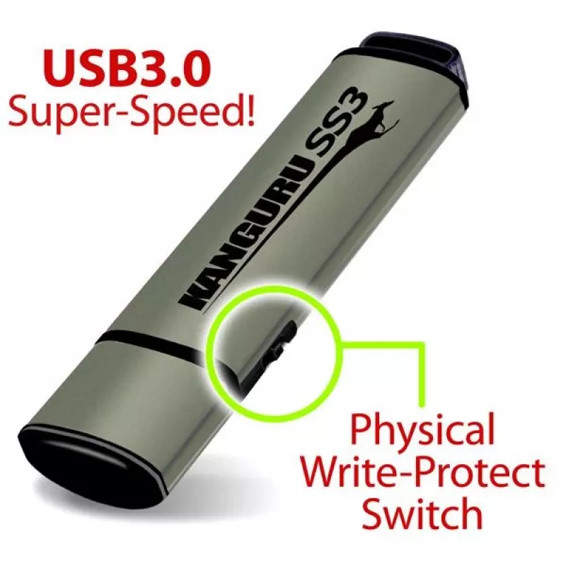 Kanguru SS3 KF3WP-128G μονάδα USB 3.0, 128 GB, με φυσική προστασία εγγραφής