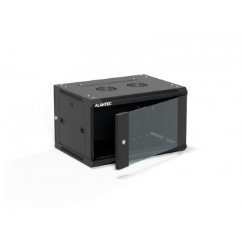 Alantec SW-6U-600-450-01-CA επίτοιχο ερμάριο rack 19 ιντσών, 6U, 600x450, γυάλινη πόρτα, μαύρο