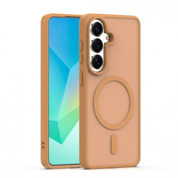 iLike Mag Matt θήκη για Samsung Galaxy A16 4G / A16 5G / A17 4G / A17 5G με μεγάλη οπή κάμερας, καφέ