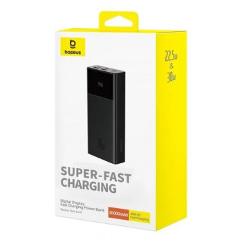 Baseus Star-Lord powerbank, 20000 mAh, 30 W, με οθόνη και καλώδιο, μαύρο