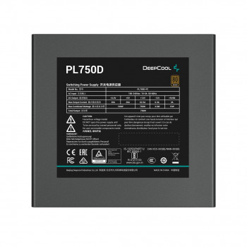 DeepCool PL750D R-PL750D-FC0B-EU τροφοδοτικό, 750 W, ATX 20+4 pin, μαύρο