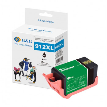 G&G XL κασέτα μελανιού για HP 912XL 3YL84AE, μαύρη, συμβατή