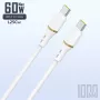 Dudao καλώδιο δεδομένων από υγρή σιλικόνη USB-C σε USB-C 1 m 60 W, λευκό