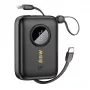 Dudao DDA344 εξωτερική μπαταρία 10.000 mAh, PD 22,5 W, με ενσωματωμένο καλώδιο, μαύρη