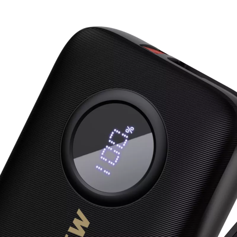 Dudao DDA344 εξωτερική μπαταρία 10.000 mAh, PD 22,5 W, με ενσωματωμένο καλώδιο, μαύρη