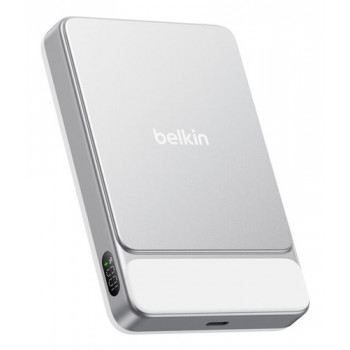 Belkin UltraCharge Pro Slim BPD022HQWH μαγνητική φορητή μπαταρία, 10000 mAh, 25 W, ασημί, με οθόνη