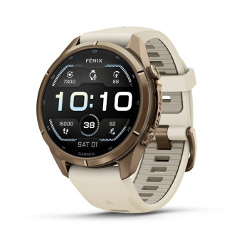 Garmin Fenix 9 Pro 010-04335-26 έξυπνο ρολόι, 43 mm, τιτάνιο Autumn Gold, λουράκι σιλικόνης κρεμ/γαλλικό γκρι