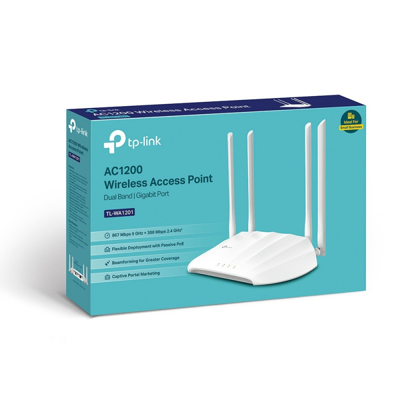 TP-Link TL-WA1201 σημείο πρόσβασης WLAN, 867 Mbit/s, υποστήριξη PoE, λευκό