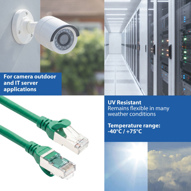 ACT FC2700 καλώδιο δικτύου S/FTP CAT6A, 0,5 m, TPE, εξαιρετικά ευέλικτο, με προστασία κλιπ, πράσινο