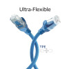 ACT FC1615 εξαιρετικά εύκαμπτο καλώδιο σύνδεσης CAT6A U/UTP με βύσματα RJ45, 15 m, TPE, με προστασία από σκάλωμα, μπλε