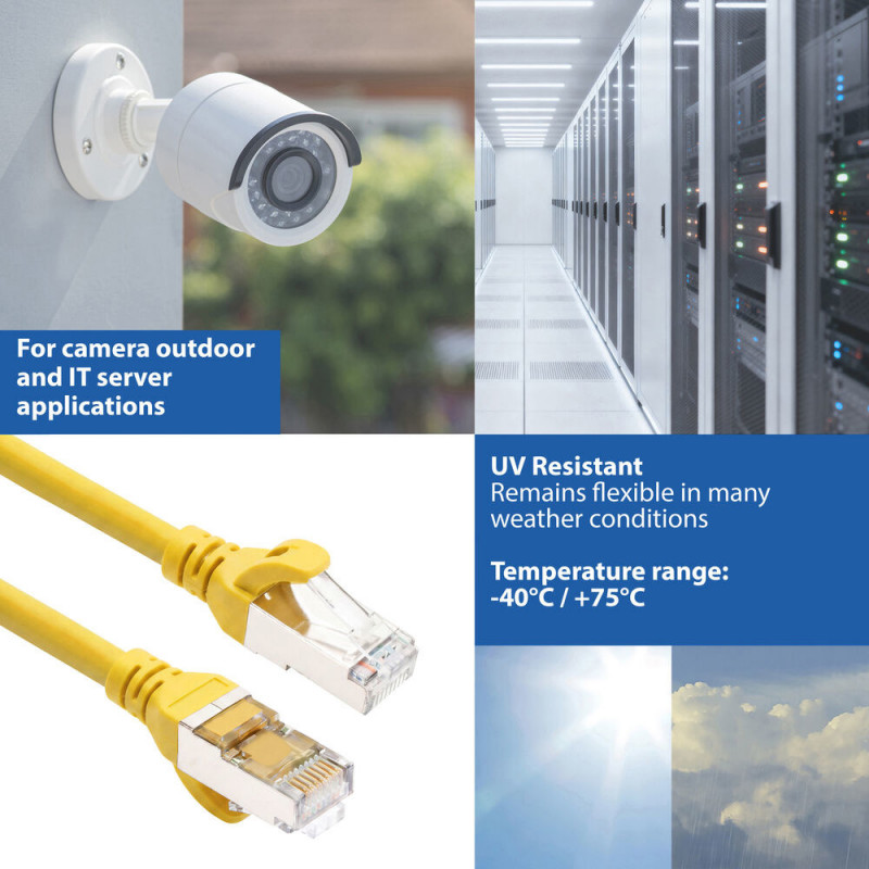 ACT FC2810 καλώδιο δικτύου S/FTP CAT6A, 10 m, TPE, εξαιρετικά ευέλικτο, με προστασία από εμπλοκή, RJ45, κίτρινο