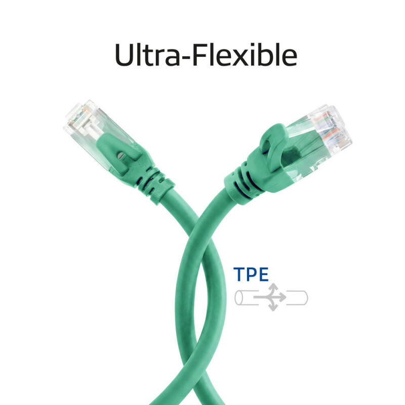 ACT FC1700 καλώδιο δικτύου U/UTP CAT6A, TPE, υπερ-εύκαμπτο, RJ45, 0,5 m, πράσινο