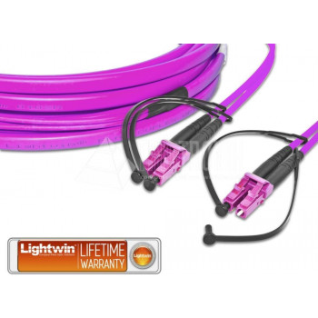 Lightwin LDP-50 LC-LC 20.0 OM4 FD καλώδιο οπτικών ινών, 20 m, μοβ