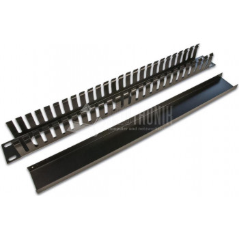 Wirewin KRP 1U BL 19" πάνελ οδήγησης καλωδίων με κάλυμμα, μαύρο RAL9005