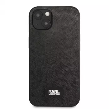 Karl Lagerfeld KLHCP13MSFMP2K σκληρή θήκη για iPhone 13 / 14 / 15, Saffiano Plaque, μαύρη