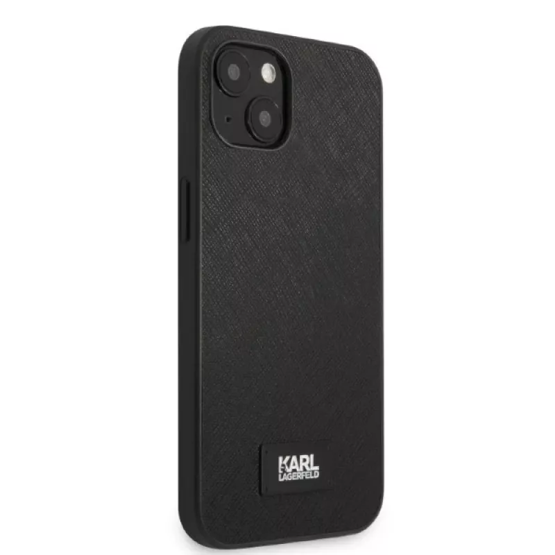 Karl Lagerfeld KLHCP13MSFMP2K σκληρή θήκη για iPhone 13 / 14 / 15, Saffiano Plaque, μαύρη