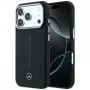 Mercedes Leather Semi Wrap Iconic Line MagSafe θήκη για iPhone 18 Pro / 17 Pro, μαύρη