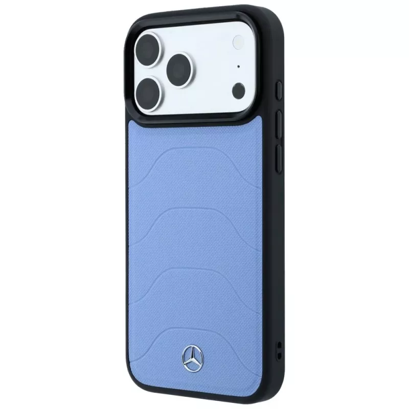 Mercedes Leather Mesh with Bow Line MagSafe θήκη για iPhone 18 Pro Max / 17 Pro Max, μπλε