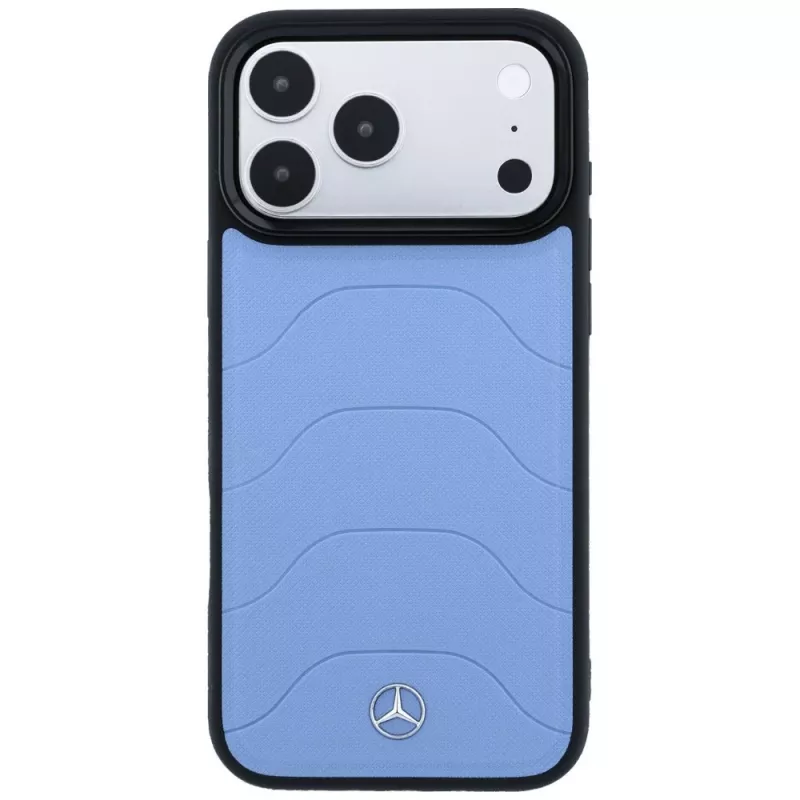 Mercedes Leather Mesh with Bow Line MagSafe θήκη για iPhone 18 Pro Max / 17 Pro Max, μπλε