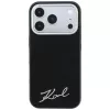 Karl Lagerfeld Saffiano Small Script Metal Logo MagSafe θήκη για iPhone 18 Pro / 17 Pro, μαύρη