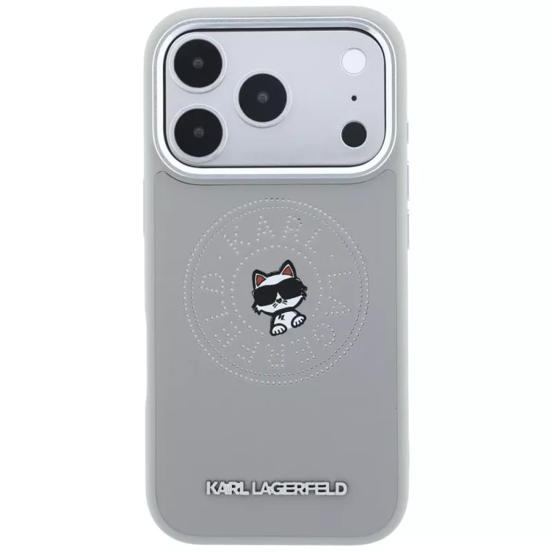 Karl Lagerfeld Point & Choupette Sketch MagSafe θήκη για iPhone 18 Pro / 17 Pro, γκρι