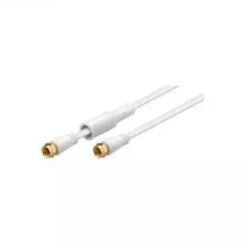 Wentronic 67298 SAT βύσμα F σε βύσμα F, αρσενικό/αρσενικό, επίχρυσο, λευκό