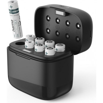 Hama 00223559 φορτιστής μπαταριών με 8 μπαταρίες AAA Li-Ion, 780 mAh, φόρτιση ανά θέση, USB-C