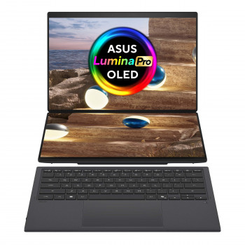 Asus Zenbook Duo UX8407AA-SN094X φορητός υπολογιστής 14 ιντσών, οθόνη αφής OLED, Intel Core Ultra 9 378H, 32 GB LPDDR5X, SSD 2000 GB, Windows 11 Home, Moher Gray